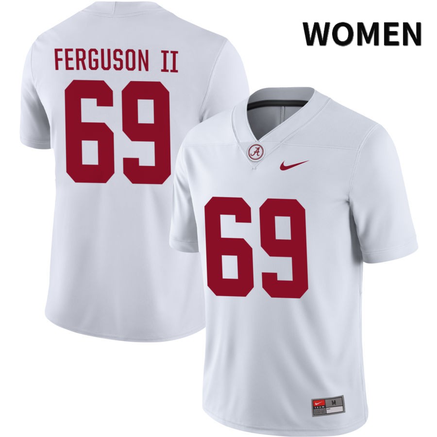 Alabama Crimson Tide Women's Terrence Ferguson II #69 NIL White 2022 NCAA Authentic Stitched College Football Jersey VM16L04JI